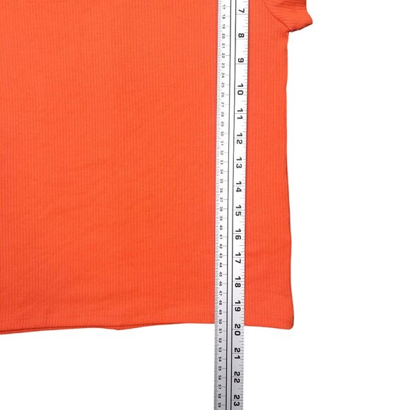 Madewell Womens Orange Ribbed Knit Tee Size S - Picture 5 of 6